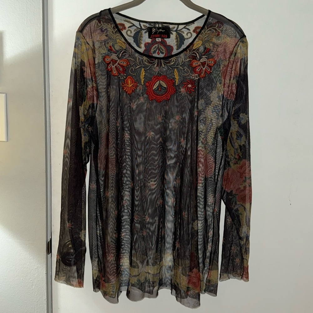 Biya by Johnny Was XL mesh top